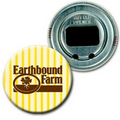 2 1/4" Diameter Round PVC Bottle Opener w/ 3D Lenticular Images - Yellow/White Stripe (Custom)